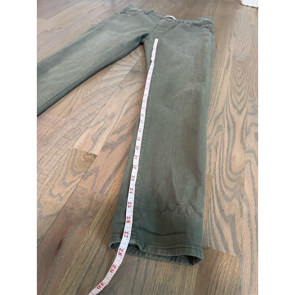 7 For All Mankind Jeans Womens 28 Olive Green Distressed Slim Straight - Picture 7 of 8